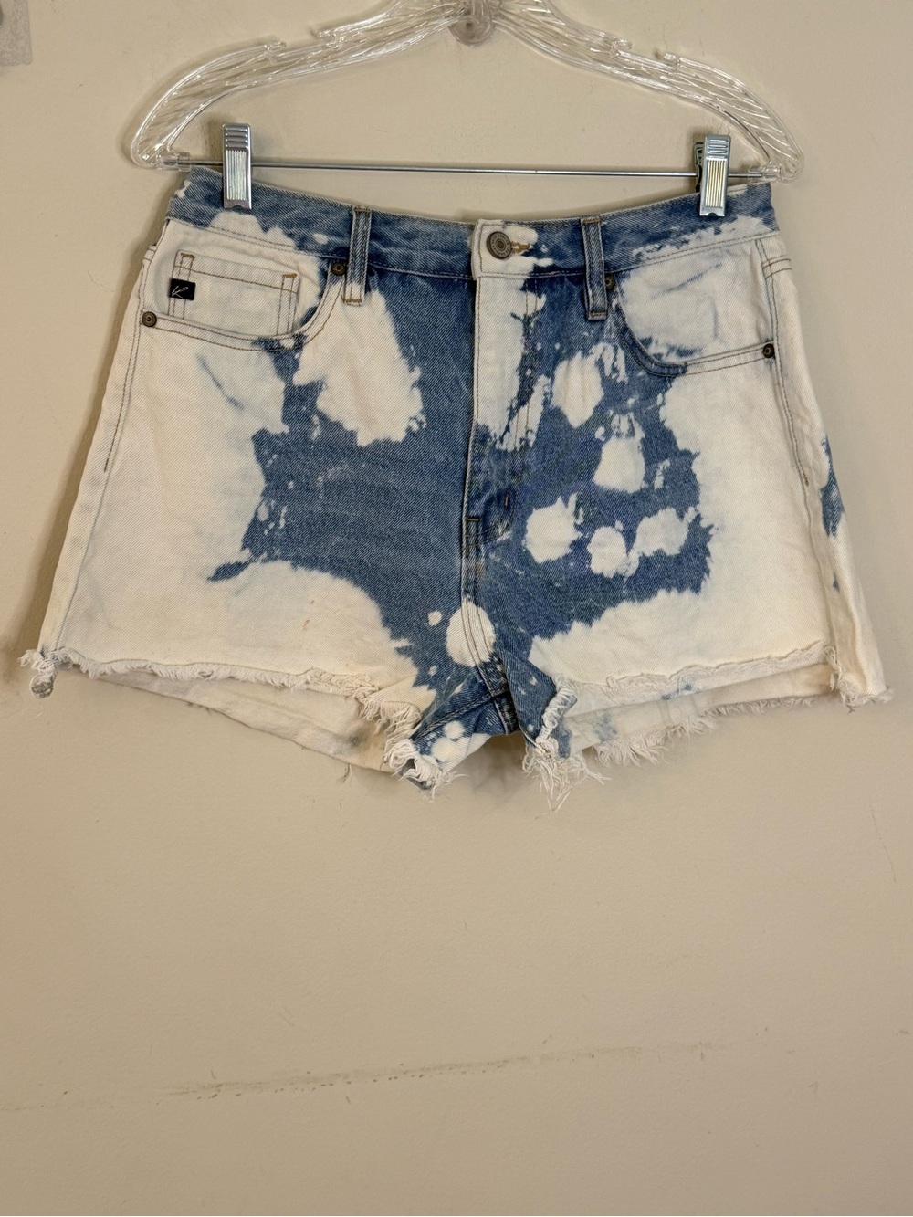 KanCan denim jean cutoff shorts bleach splatter tie dye 9/28